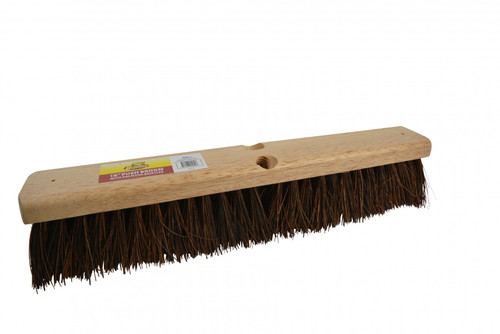 Outdoor Push Broom Head 18 IN Palmyra Wood 2 Threaded Handle Holes 1/Each