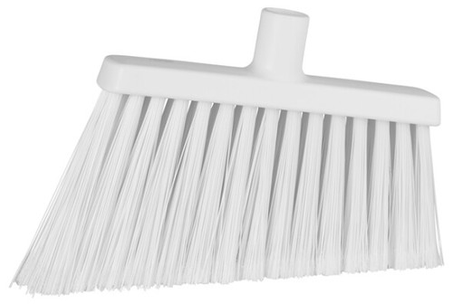 Vikan® Broom 11.4X1.6X8.7 IN White PP Stainless Steel Polyester PET Angled Split Bristle 1/Each