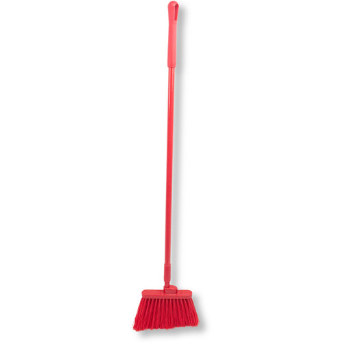 Carlisle Foodservice Products® Sparta Spectrum Broom Red PP Angled Color Coded Duo-Sweep Unflagged 1/Each