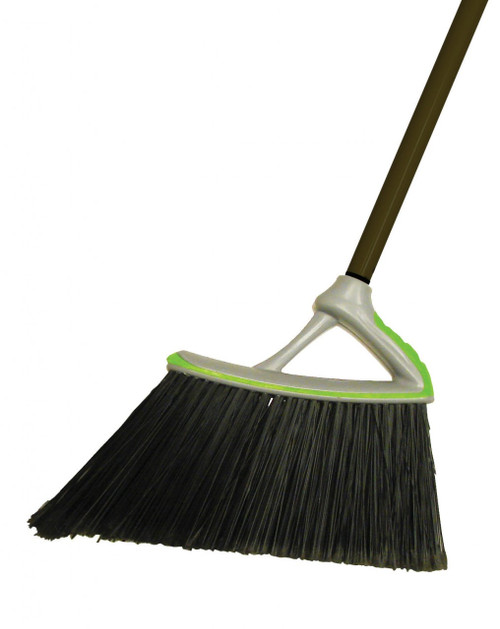 Broom 0.88X55X11 IN Black Painted Flagged Angled Head Hand Grip 1/Each