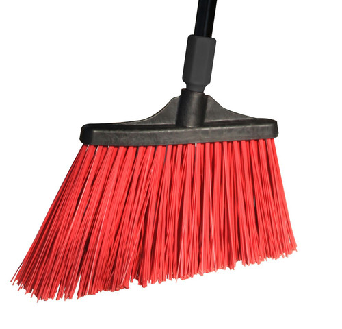 MaxiStrong® Broom 48X13 IN Red Black Steel PET Angled Unflagged 1/Each
