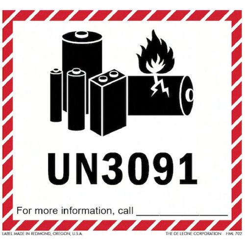 Labels 4.5X5 IN Black White Battery Handle 500 Count/Roll