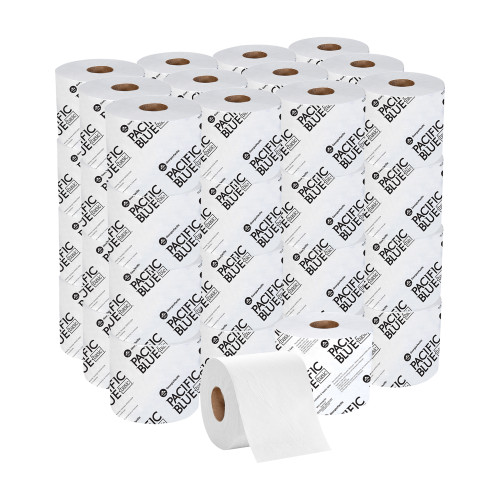 Pacific Blue Basic Toilet Paper & Tissue Roll 4X3.8 IN 2PLY White Standard EPA Indicator 1000 Sheets/Roll 48 Rolls/Case