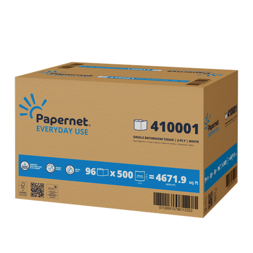 Papernet Everyday Use Toilet Paper & Tissue Roll 4.1X3.5 IN 2PLY White 96 Rolls/Case