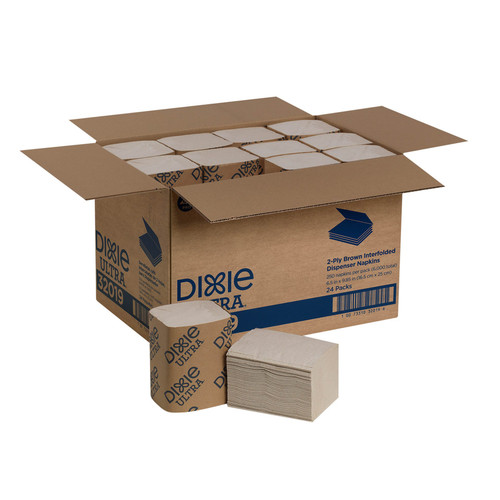 Dixie® Ultra Dispenser Napkins 9.9X6.5 IN Brown 2PLY Single Fold Refill 250 Sheets/Pack 24 Packs/Case 6000 Sheets/Case