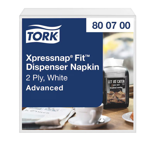 Tork Xpressnap Fit® Dispenser Napkins White Paper 2PLY Multifold Z Advanced 4320/Case