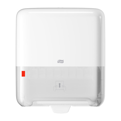 Tork Matic® Levermatic Elevation Paper Towel Dispenser H1 8.1X13.2X14.65 IN White Hard Roll High Capacity Manual 1/Each