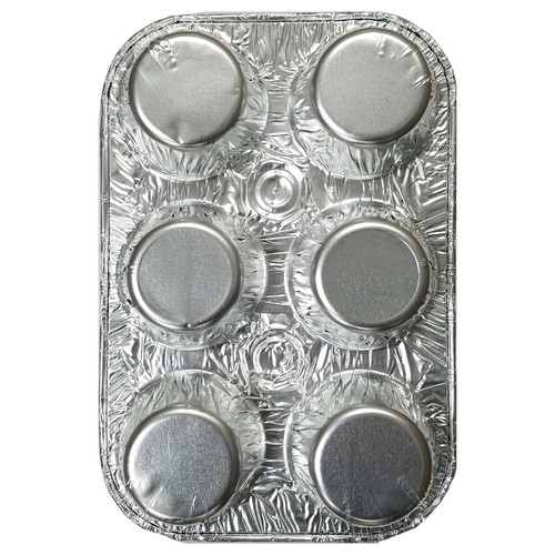 Muffin Tray 6 Compartment Aluminum 200/Case