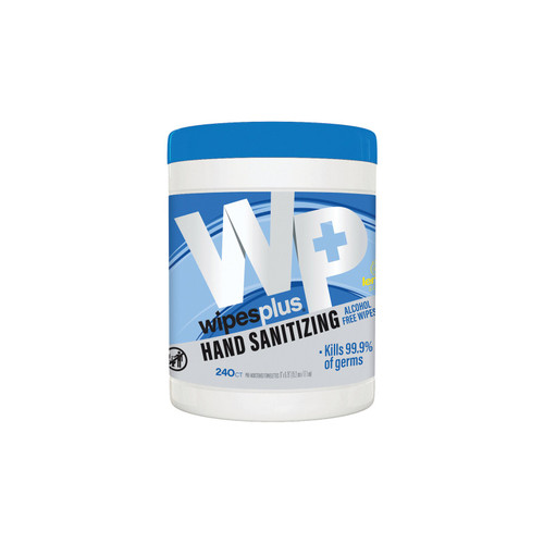 WipesPlus® Hand Sanitizer Wipe Alcohol Free 240 Count/Pack 12 Packs/Case