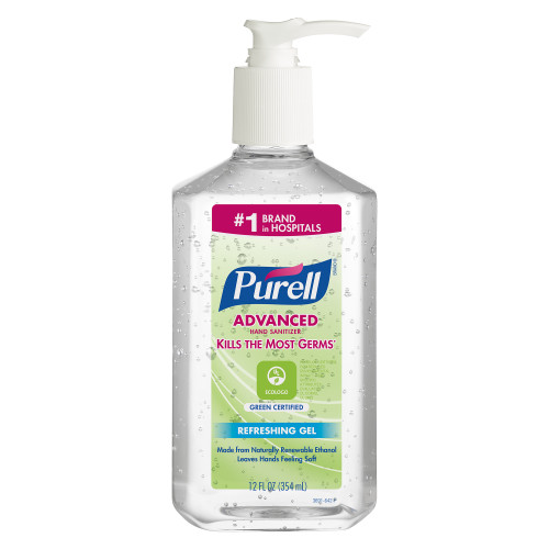 Purell® Hand Sanitizer Gel 12 OZ 2.25X2.7X7.5 IN Fragrance Free Advanced 12/Case