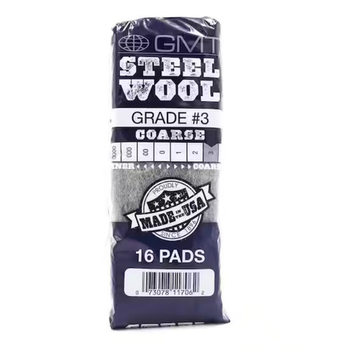GMT Steel Wool Pad 1 Steel Wool Hand #3 192/Case