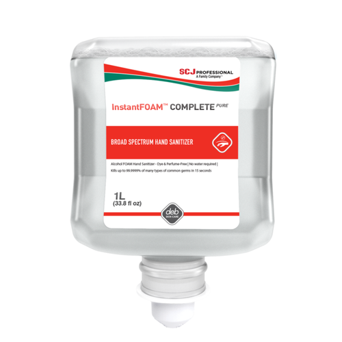 InstantFOAM Complete Hand Sanitizer Foam 1000 mL Clear 80% Ethyl Alcohol 6/Case