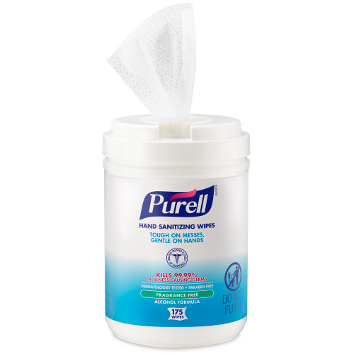Purell® Hand Sanitizer Wipe 5X5X7.5 IN Unscented Fragrance Free Dye Free 6/Case