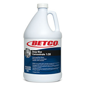 Deep Blue Glass Cleaner 1 GAL Multi Surface Alkaline Concentrate Liquid Ammoniated Phosphate-Free 4/Case