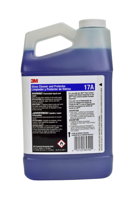 3M™ 17A Apple Window & Glass Cleaner Protectant 64 FLOZ Concentrate Non-Ammoniated No Rinse 4/Case