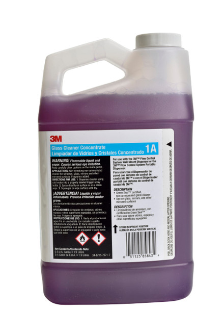 3M™ 1A Glass Cleaner 0.5 GAL Concentrate No Rinse 4/Case