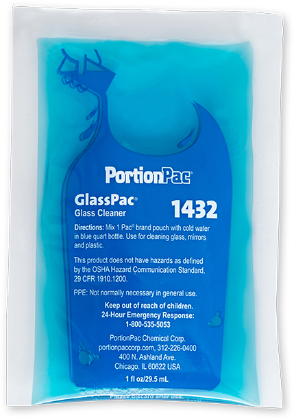 GlassPac® Fragrance Free Glass Cleaner 1 OZ Makes 1 QT 528/Case