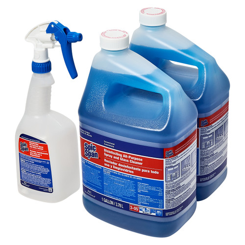 Spic and Span® Fresh Scent Window & Glass Cleaner Disinfectant 1 GAL Multi Surface Concentrate Closed Loop 3-in-1 2/Case