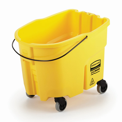 WaveBrake® Bucket 35 QT Plastic Yellow With Casters 1/Each