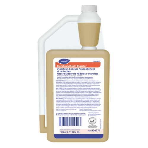 Diversey Floral Stain Remover Carpet Deodorizer 32 FLOZ Liquid Concentrate Enzymatic 6/Case