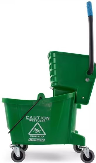 Sparta® Mop Bucket & Wringer 18.50X16.50X16.50 IN 26 QT PP Green Side Press Combo Commercial 1/Each