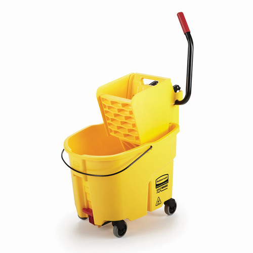 WaveBrake® Mop Bucket & Wringer 35 QT Plastic Yellow Side Press Drain 1/Case