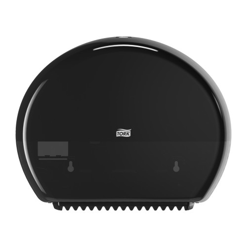 Tork Toilet Paper Dispenser 5.2X13.6X10.8 IN Plastic Wall Mount Black Mini Jumbo Roll Tissue (JRT) Stub Roll 1/Each
