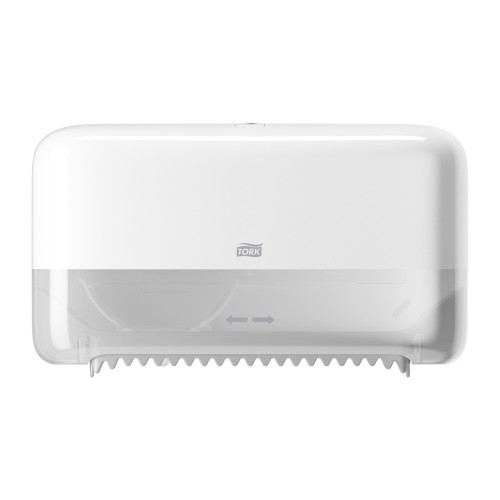 Tork T7 Toilet Paper Dispenser 5.078X14.173X8.228 IN Plastic Wall Mount White Coreless Side-by-Side High Capacity 1/Each