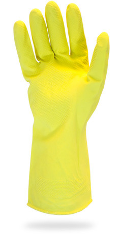 General Purpose Gloves Large (LG) Yellow Rubber Latex Disposable 12/Pack