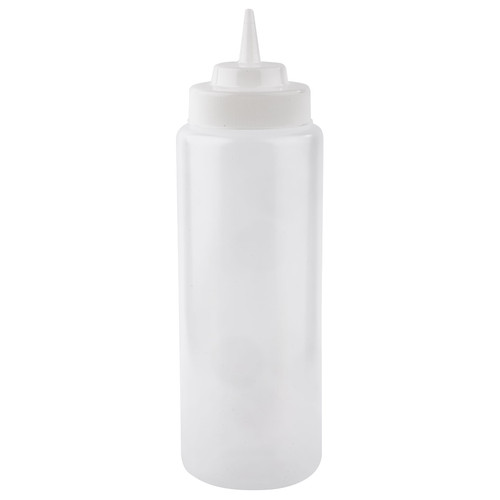 Bottle 32 OZ 3.25X10 IN LDPE Clear Round Wide Mouth Dishwasher Safe 1/Each