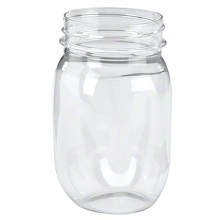 WNA Mason Jar 16 OZ Glass Clear Wide Mouth Dishwasher Safe Freezer Safe 64/Case