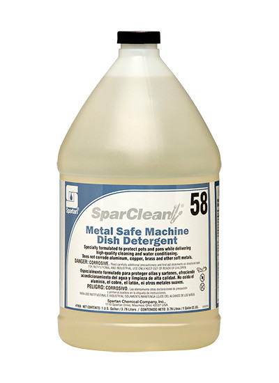 SparClean® Metal Safe Machine Dish Detergent 58 Unscented 1 GAL Alkaline Concentrate 4/Case