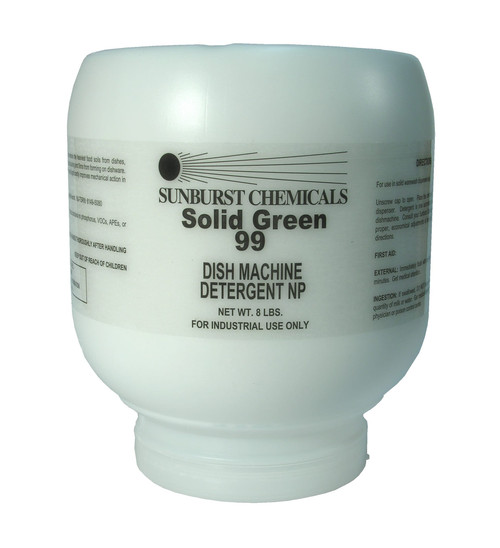 Solid Green 99 Dishmachine Detergent 8 LB Solid 4/Case