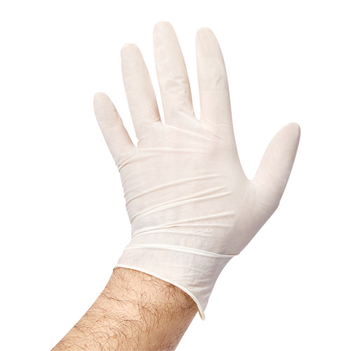 Victoria Bay General Purpose Gloves XL Ivory Latex Disposable Powdered 100 Count/Pack 10 Packs/Case 1000 Count/Case