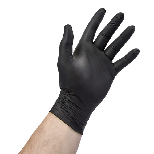 Victoria Bay Exam Gloves Medium (MED) Black 5g Nitrile Disposable Powder-Free 100 Count/Box 10 Box/Case 1000 Count/Case