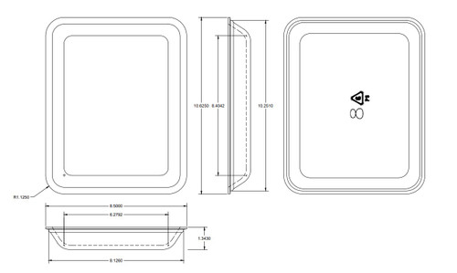 8D Meat Tray 8.5X10.63X1.34 IN Polystyrene Foam Deep White Rectangle Heavy 400/Case