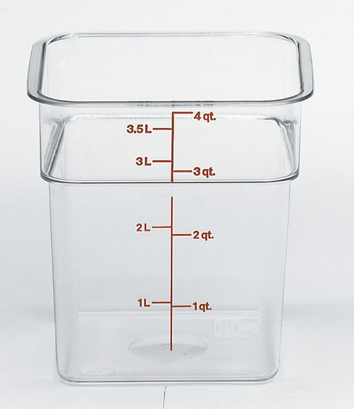 Camwear® CamSquares® Food Storage Container 4 QT Clear Square PC With Handles 1/Each