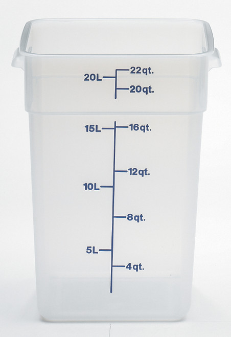 Food Storage Box 22 QT Translucent Square 1/Each