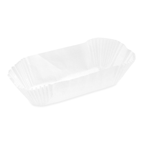 Pan Liner 7X2.875X2.25 IN White Oblong Fluted 500 Count/Pack 4 Packs/Case 2000 Count/Case