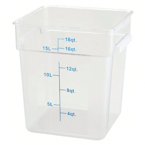 Food Storage Container 18 QT Clear Square PC 1/Each