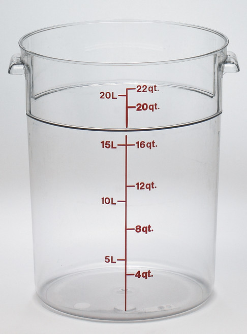 Camwear® Food Storage Container 22 QT Clear Round Graduated 1/Each
