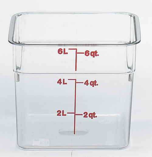 Camwear® Food Storage Container 8.375X8.375X7.25 IN 6 QT Clear Square 6/Case