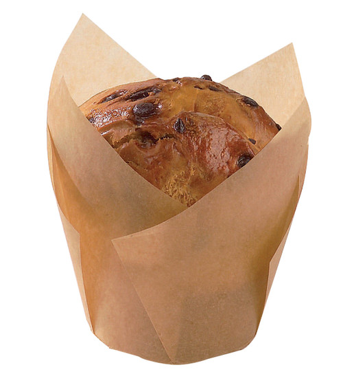 Baking Cup 3 OZ 1.8 IN Silicone Brown Tulip 100 Count/Pack 10 Packs/Case 1000 Count/Case