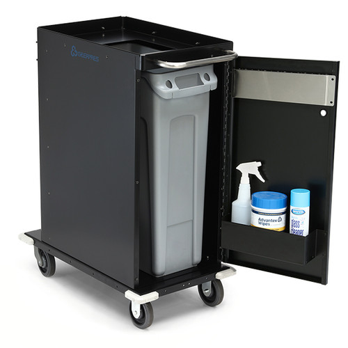 Casino Cart 34X18X39 IN Powder Coated Metal With Door Caddy, Ash Drawer and Trash Can Separator 1/Each