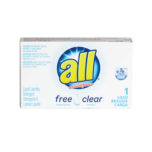 All® Free & Clear Unscented Laundry Detergent 1.6 FLOZ Liquid Coin Vend 100/Case