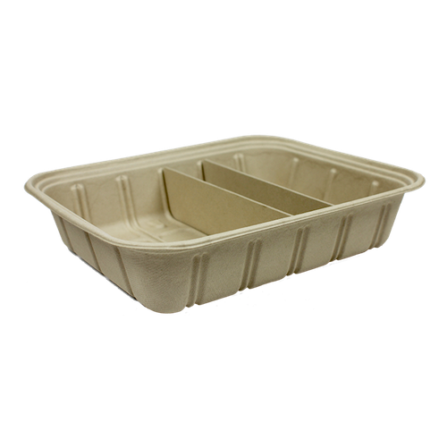Catering Pan 1/2 Size 120 OZ 12.8X10.4X2.9 IN Pulp Fiber Kraft Rectangle Adjustable 200/Case