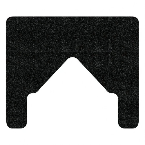 WizKid Bull Nose Commode Mat Black Rubber Floor Mount Antimicrobial 36 Count/Case