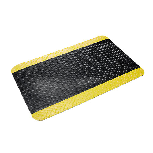 Anti-Fatigue Floor Mat 36X24 IN Black Yellow 1/Each