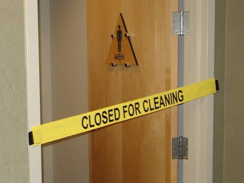 Belt Barrier 42X3 IN Closed For Cleaning Yellow Black Nylon Magnet Magnetic 1/Each