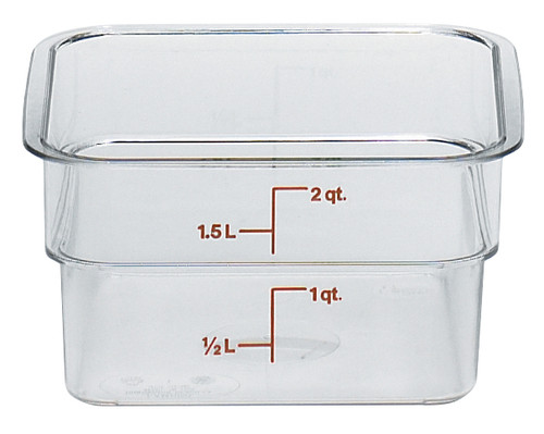 Camwear® CAMSQUARE Food Storage Container 7.25X7.25X3.875 IN 2 QT Clear Square PC 1/Each
